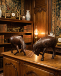 Antique Hand-Carved Rosewood Deer – Single Block Sculpture