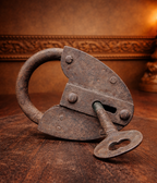 1900'S Vintage Handcrafted Iron Lock with Original Key – Vintage Rustic Security Lock