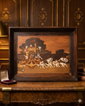Antique Mysore Rosewood Inlay Panel – Krishna’s Gita Upadesh at Kurukshetra (Mahabarata)