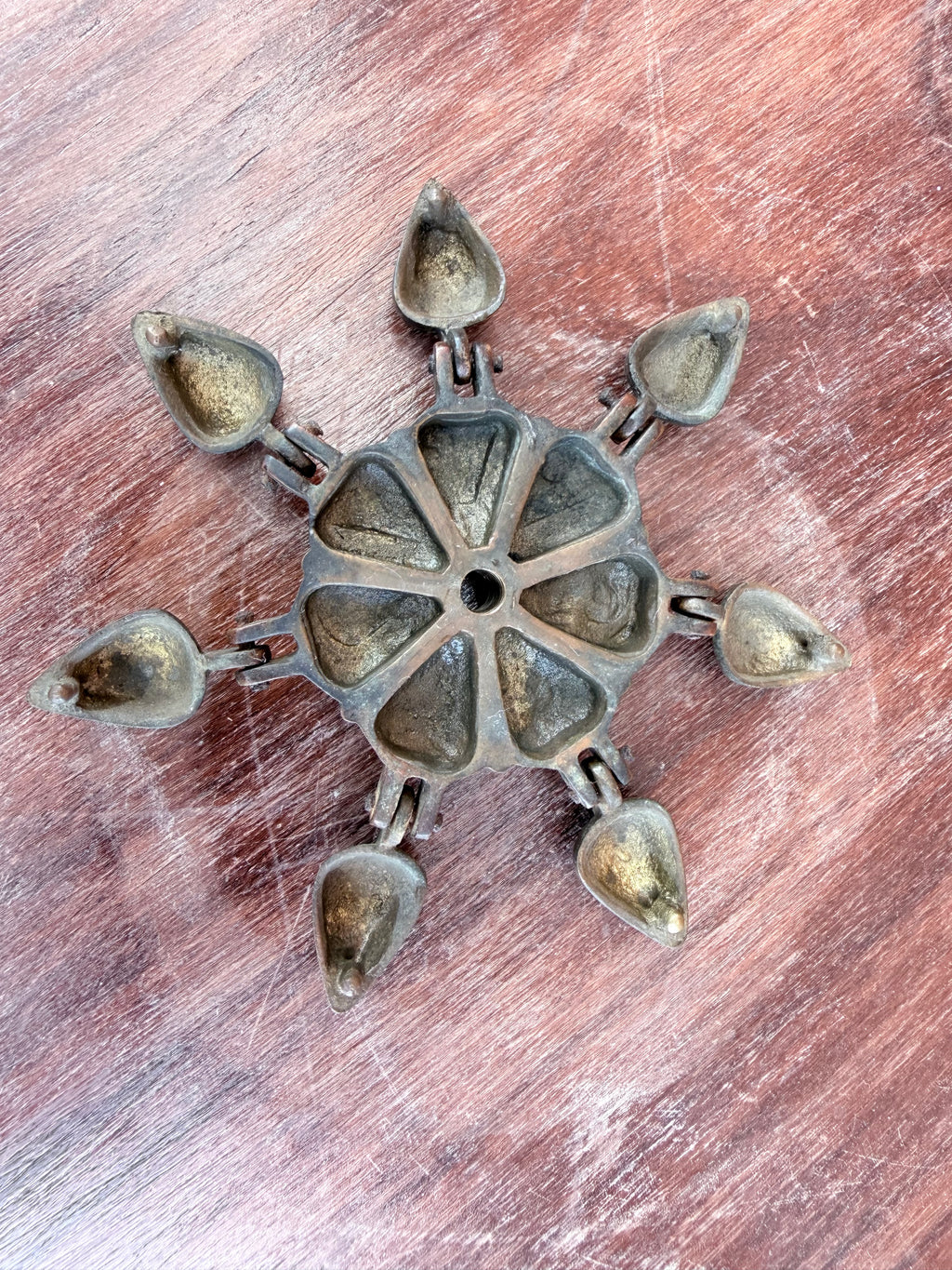Antique Brass Sindoor Box with Peacock, kumkum Box