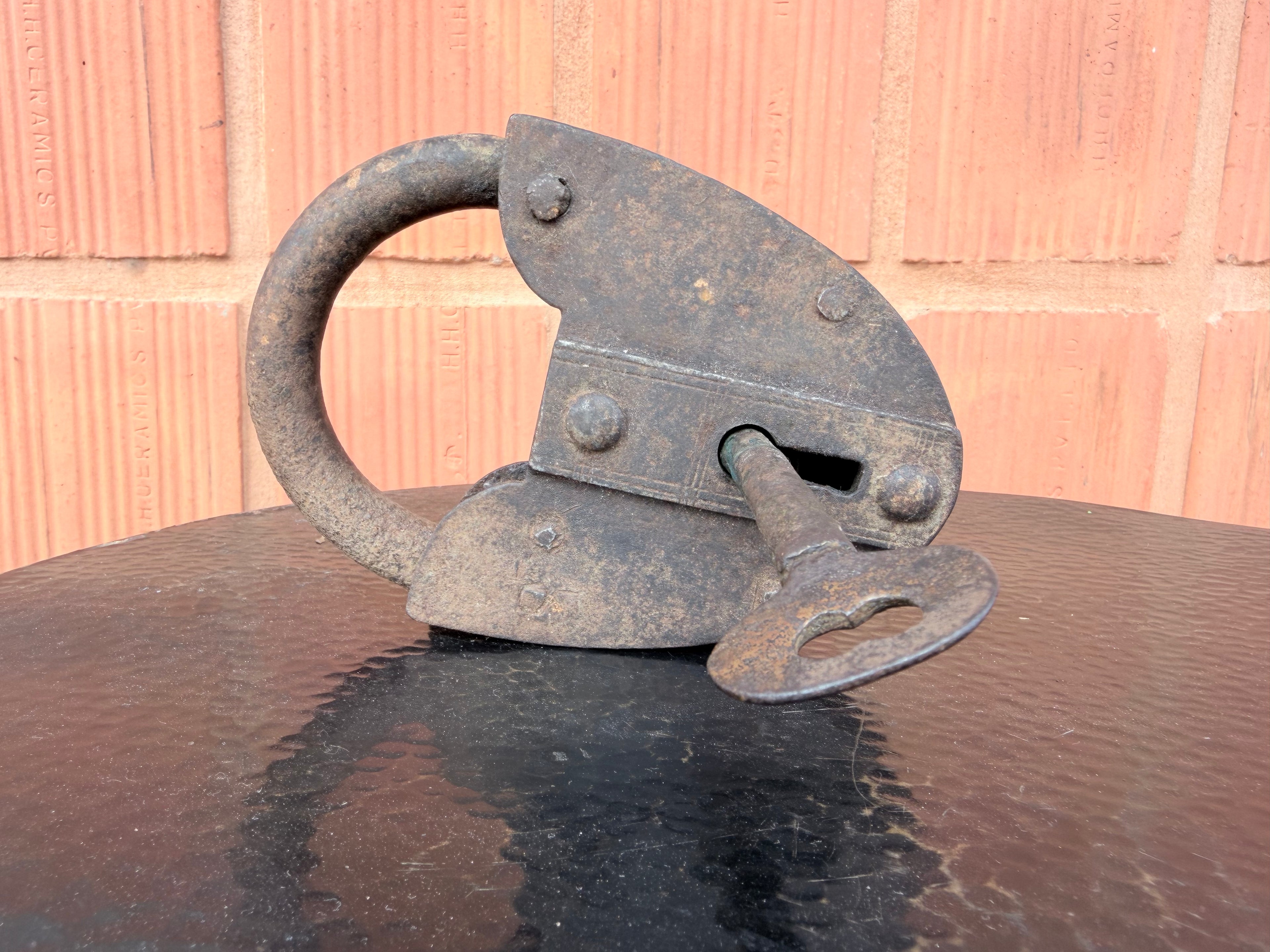 1900'S Vintage Handcrafted Iron Lock with Original Key – Vintage Rustic Security Lock