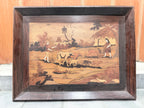 Antique Mysore Rosewood Inlay Panel – Rural Village Life