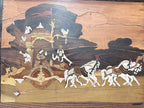 Antique Mysore Rosewood Inlay Panel – Krishna’s Gita Upadesh at Kurukshetra (Mahabarata)