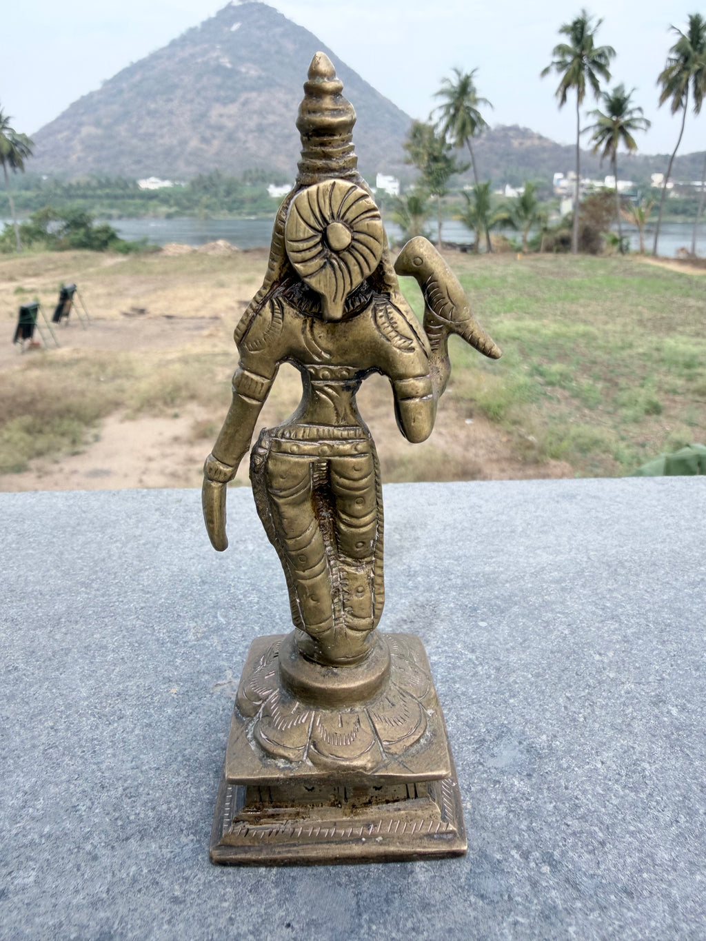 Antique Handcrafted Brass Goddess Meenakshi Statue – Traditional South Indian Temple Style Idol