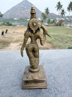 Antique Handcrafted Brass Goddess Meenakshi Statue – Traditional South Indian Temple Style Idol
