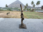 Antique Handcrafted Brass Lord Vishnu Statue – Traditional South Indian Temple Style Idol