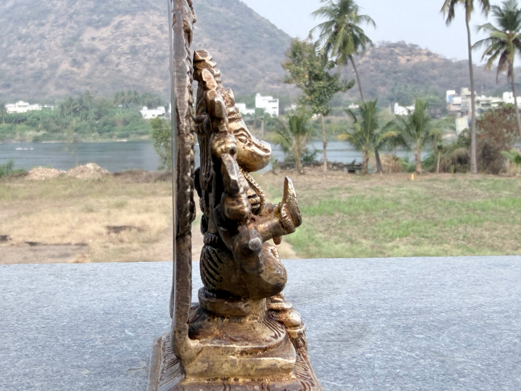 Rare Antique Brass Handicrafted Varahi Amman Sculpture – South Indian Temple Style
