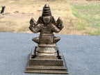 Antique South Indian Handlcrafted Brass Ganesha Sculpture on Ornate Pedestal – Collector’s Piece