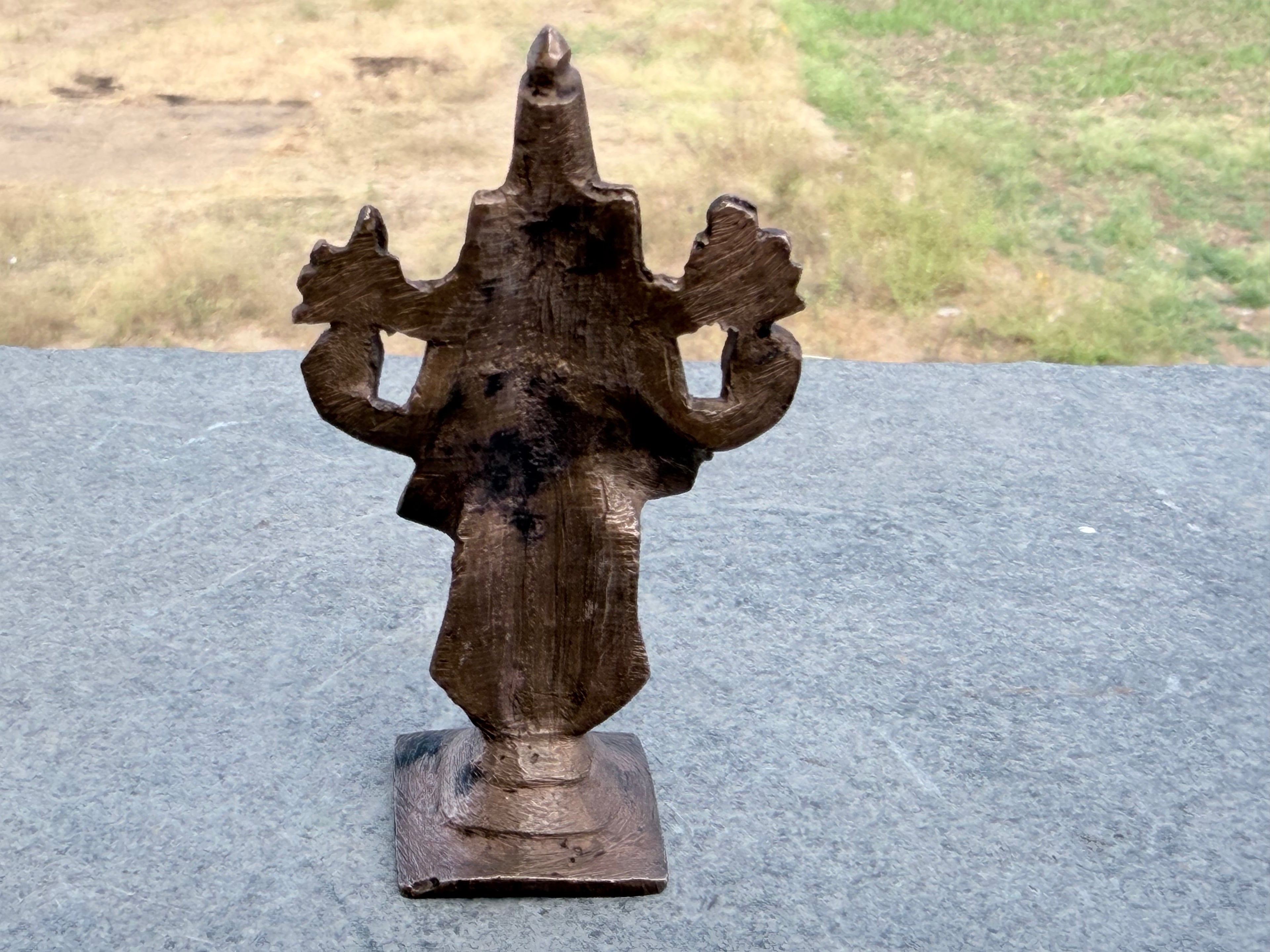 Antique Handcrafted Copper Lord Vishnu Statue – Traditional South Indian Temple Style Idol