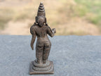 Antique Handcrafted Brass Goddess Parvati Statue – Traditional South Indian Temple Style Idol