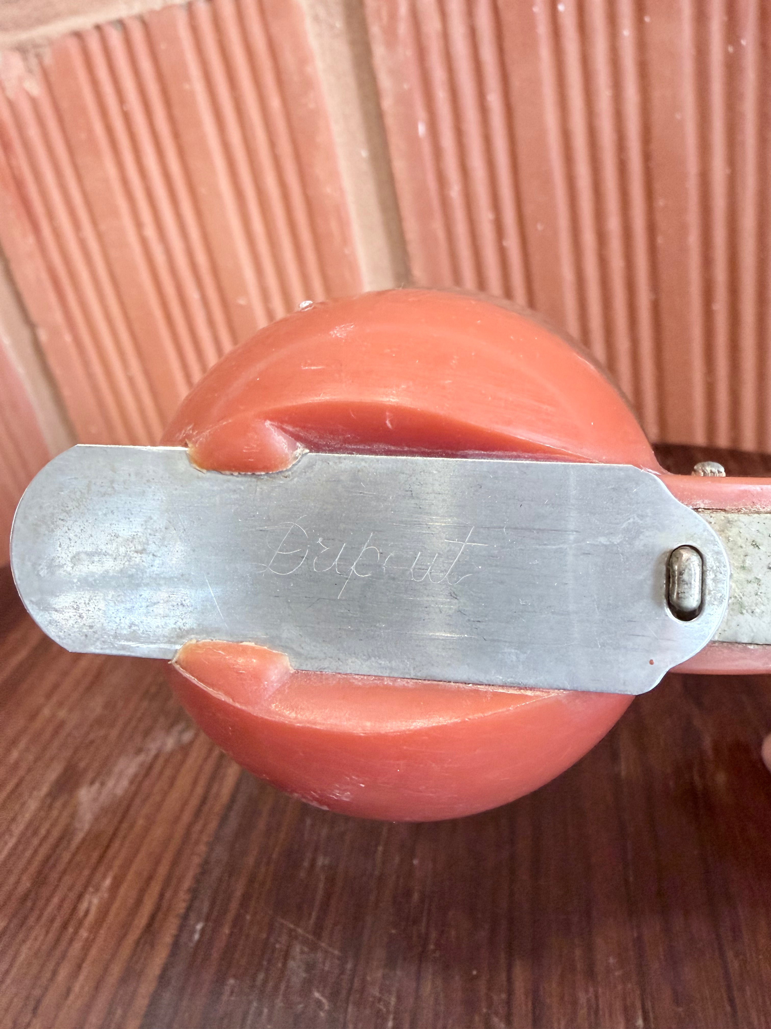 1950'S Vintage Dripcut Glass Syrup Dispenser – Red Bakelite Lid | Made in USA Retro Kitchen Pour Jar