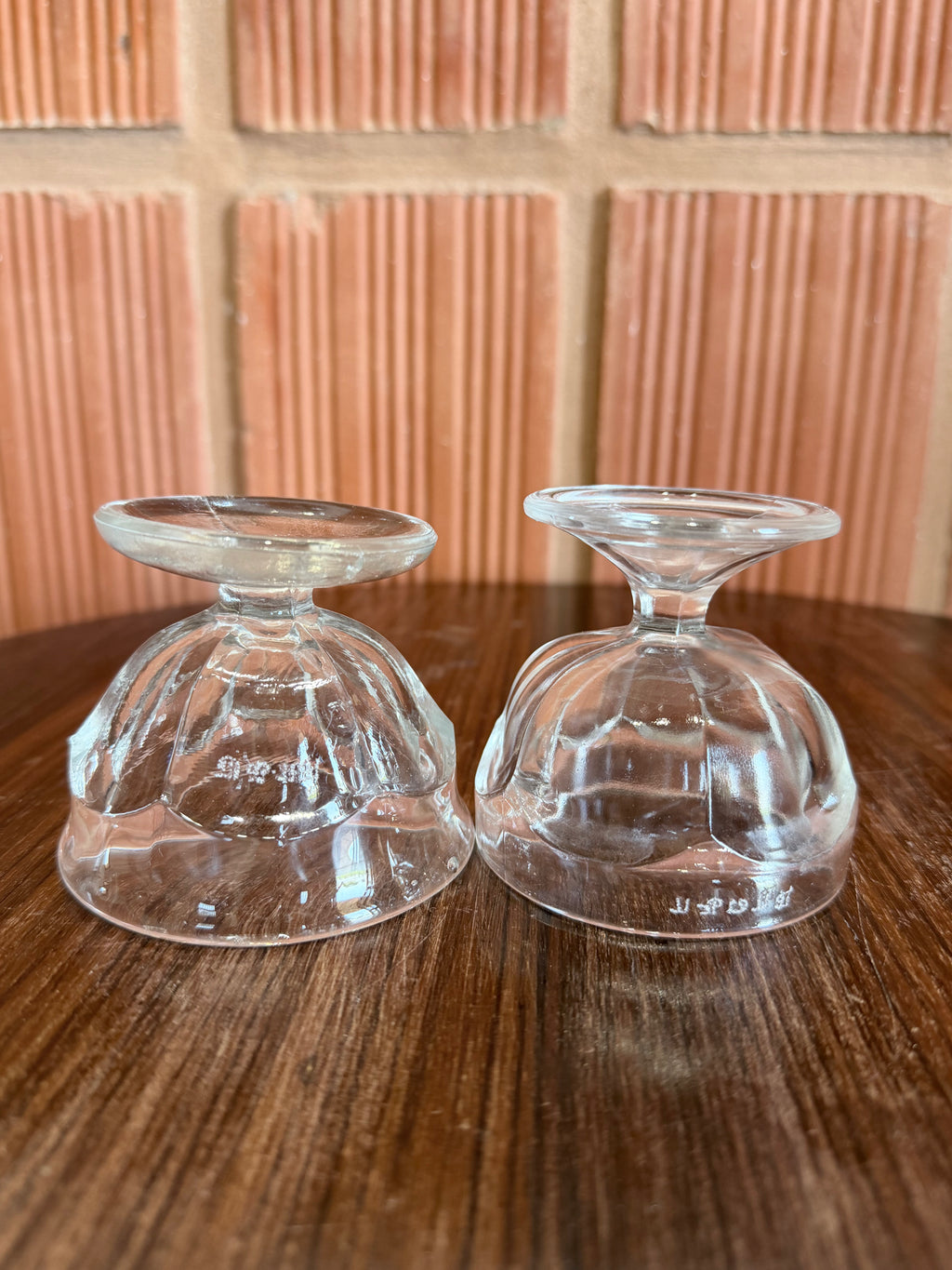 1930'S Rare Chettinad Family Engraved Vintage Glass Dessert Bowls – Antique Pedestal Serving Cups (Set of 2)