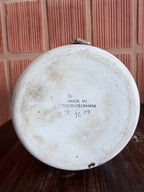 Vintage Czechoslovakian Enamel Tiffin Carrier with Wooden Handle – Antique Multi-Tier Lunch Box | European Utility Collectible