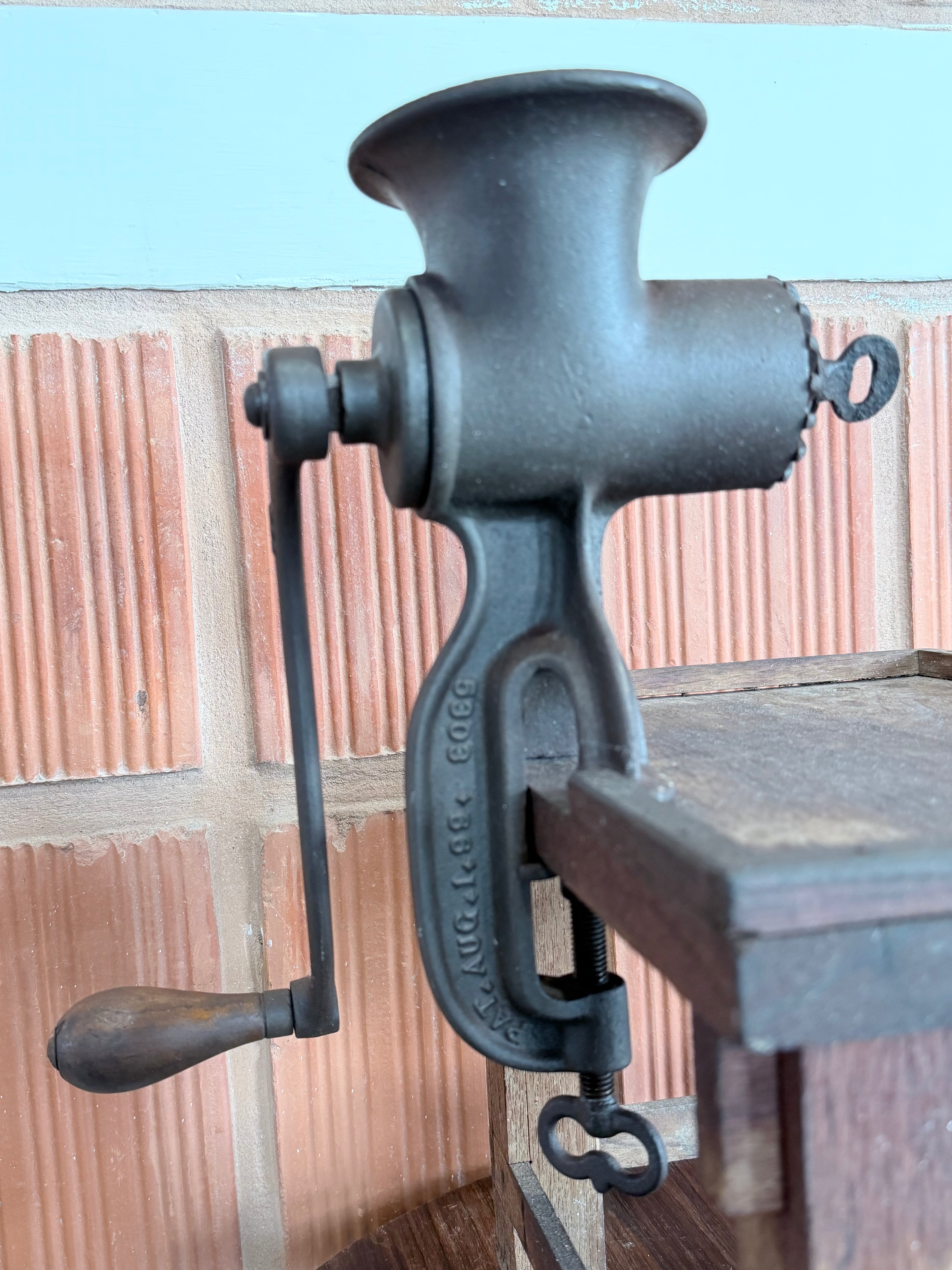 Antique Enterprise MFG Co. Food Chopper No. 202 | Cast Iron Meat Grinder | Philadelphia 1899 Patent Vintage Kitchen Tool