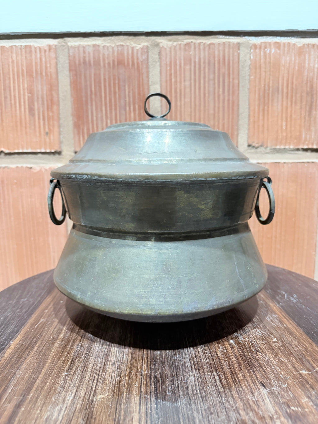 Antique Brass Idli & Idiappam Steamer Pot – Traditional South Indian Handcrafted Cooker with 2 Inserts (Idiappam Plate & 4 Idli Mould) | Tin Coated