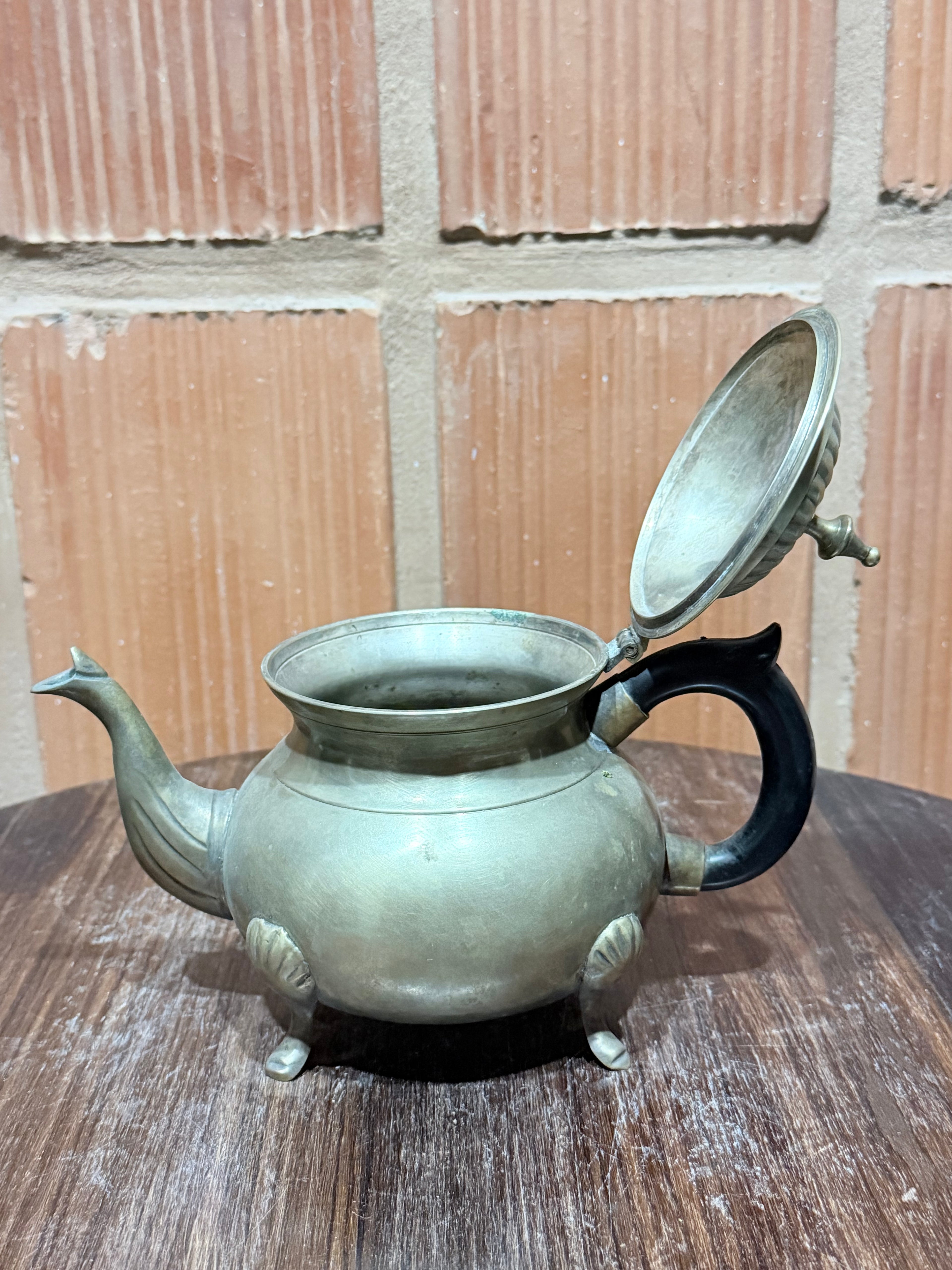 Vintage Mid-20th Century Brass Teapot / Coffee Pot – French-Inspired Design