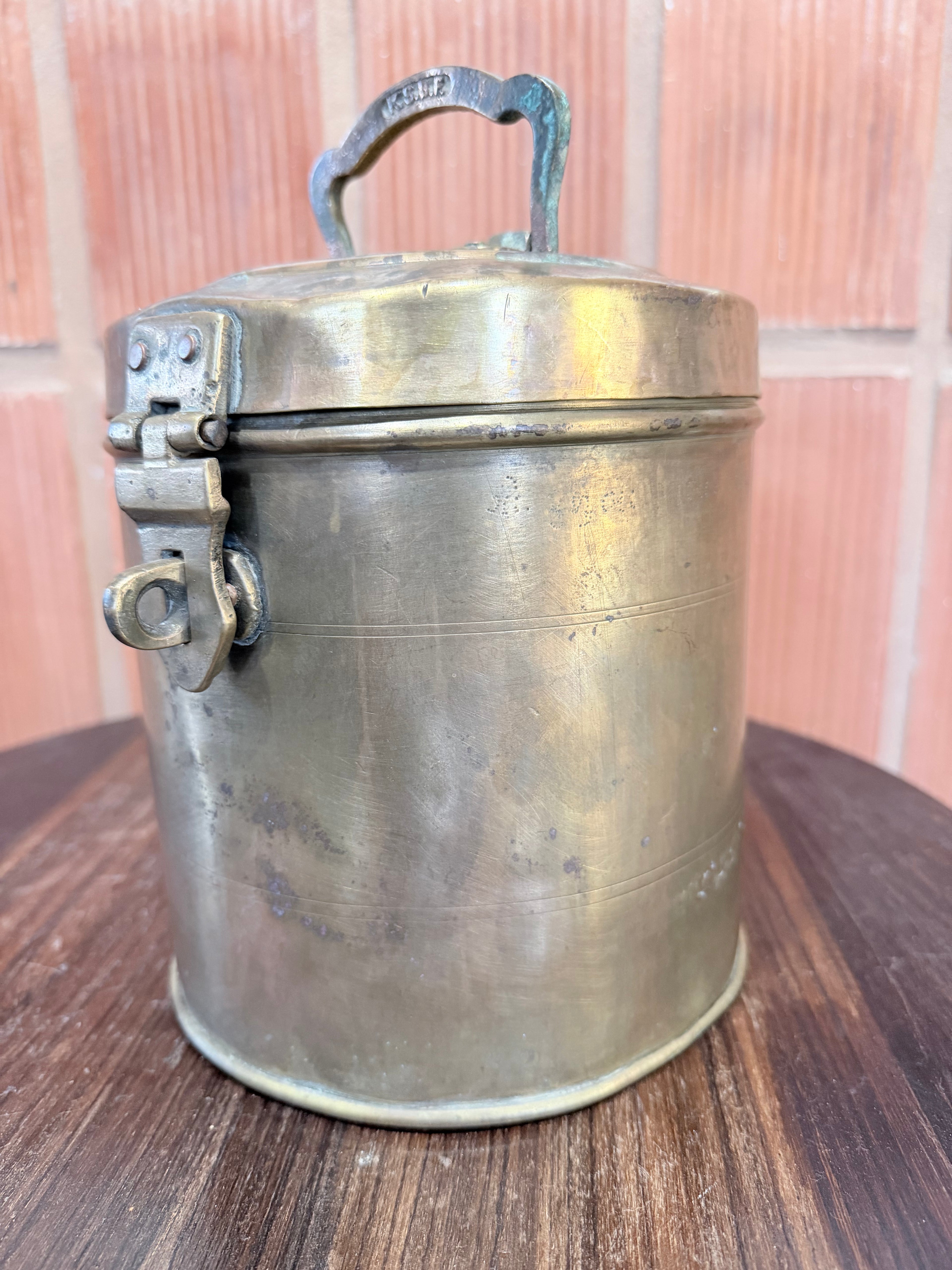 Rare Antique Brass Kitchen Storage Canisters Set | Handcrafted Vintage Indian Spice & Storage Containers | Collectible Brass Utility Tins (Set of 5)