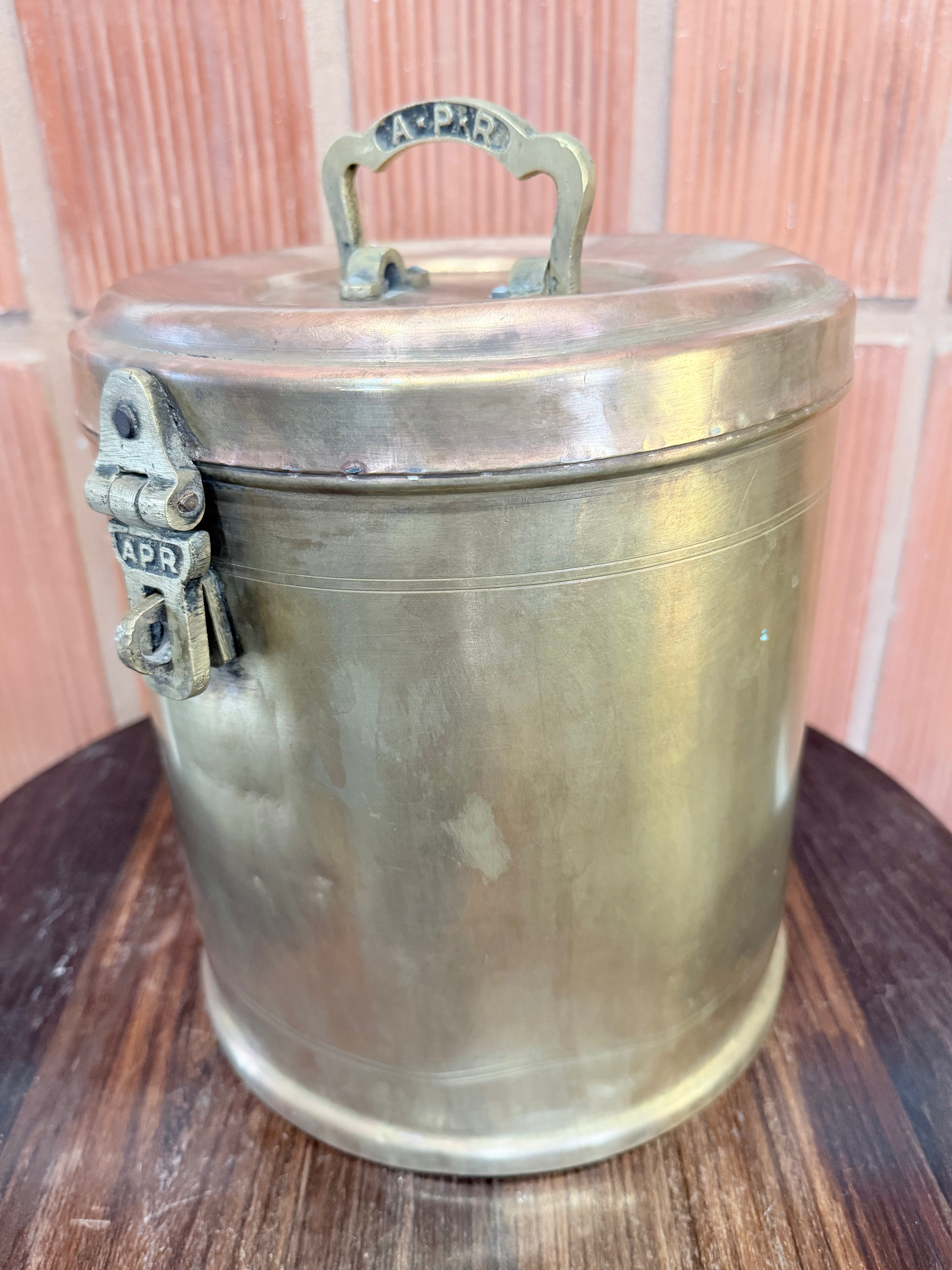 Rare Antique Brass Kitchen Storage Canisters Set | Handcrafted Vintage Indian Spice & Storage Containers | Collectible Brass Utility Tins (Set of 5)