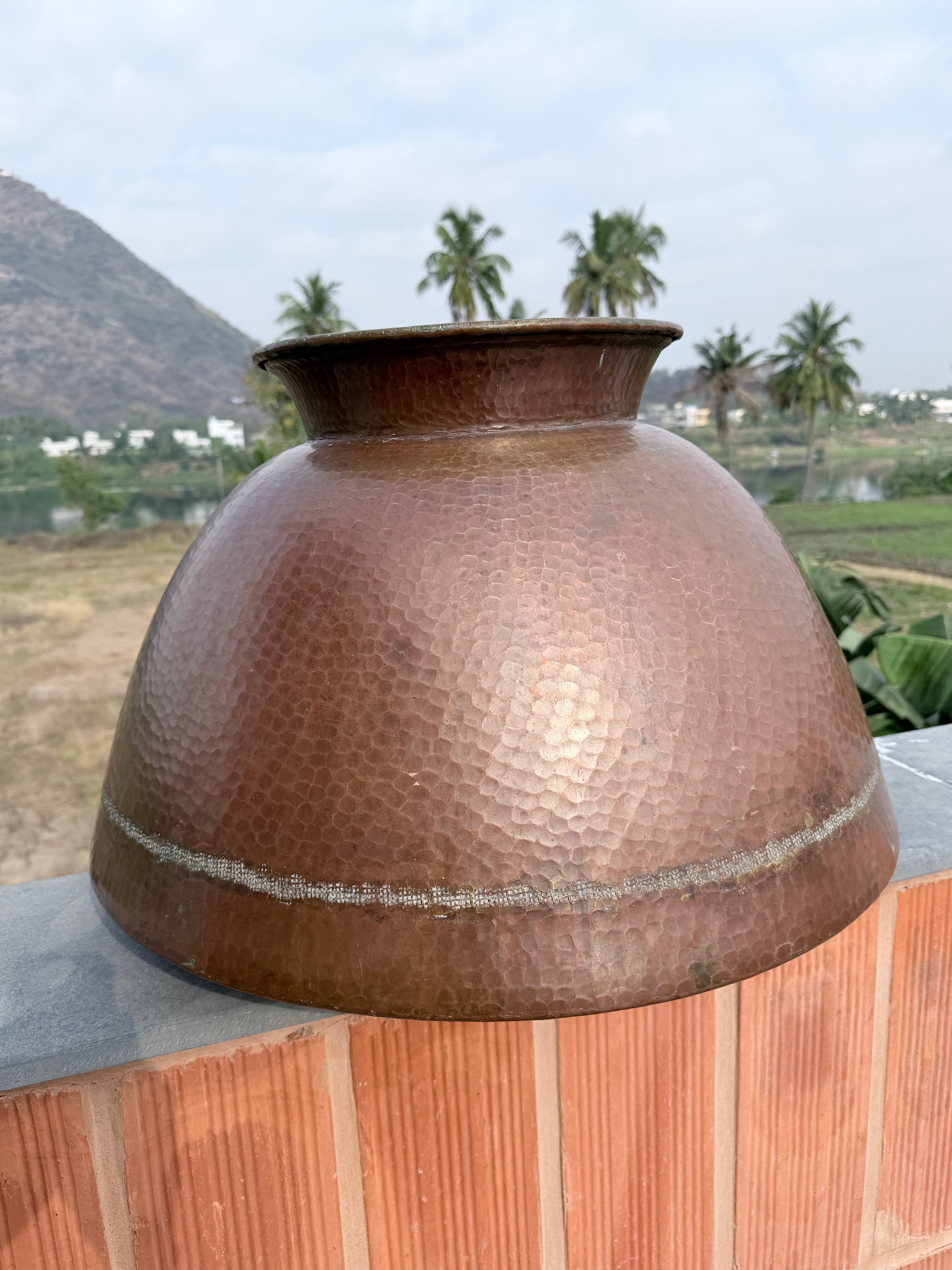 Antique Hand-Hammered Copper Water Vessel | Traditional Indian Copper Pot | Vintage Decorative Storage Urn