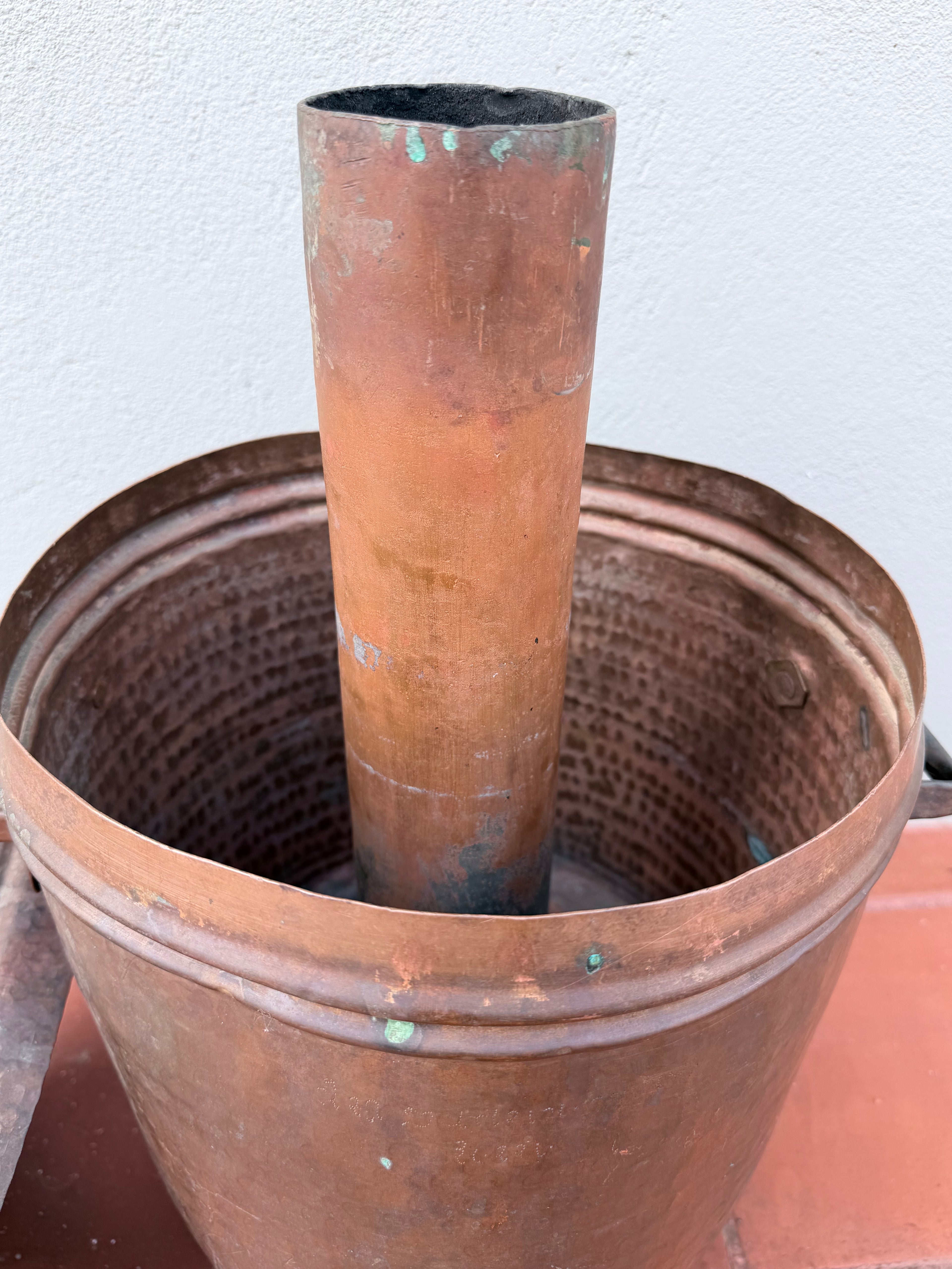 Antique Copper Boiler with Brass Tap | Vintage Indian Water Heating Vessel | Traditional Copper Samovar Style Boiler