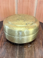 Antique Brass Hand-Hammered Storage Containers Set | Vintage Indian Kitchenware | Traditional Brass Dabba Collection (Set of 3)