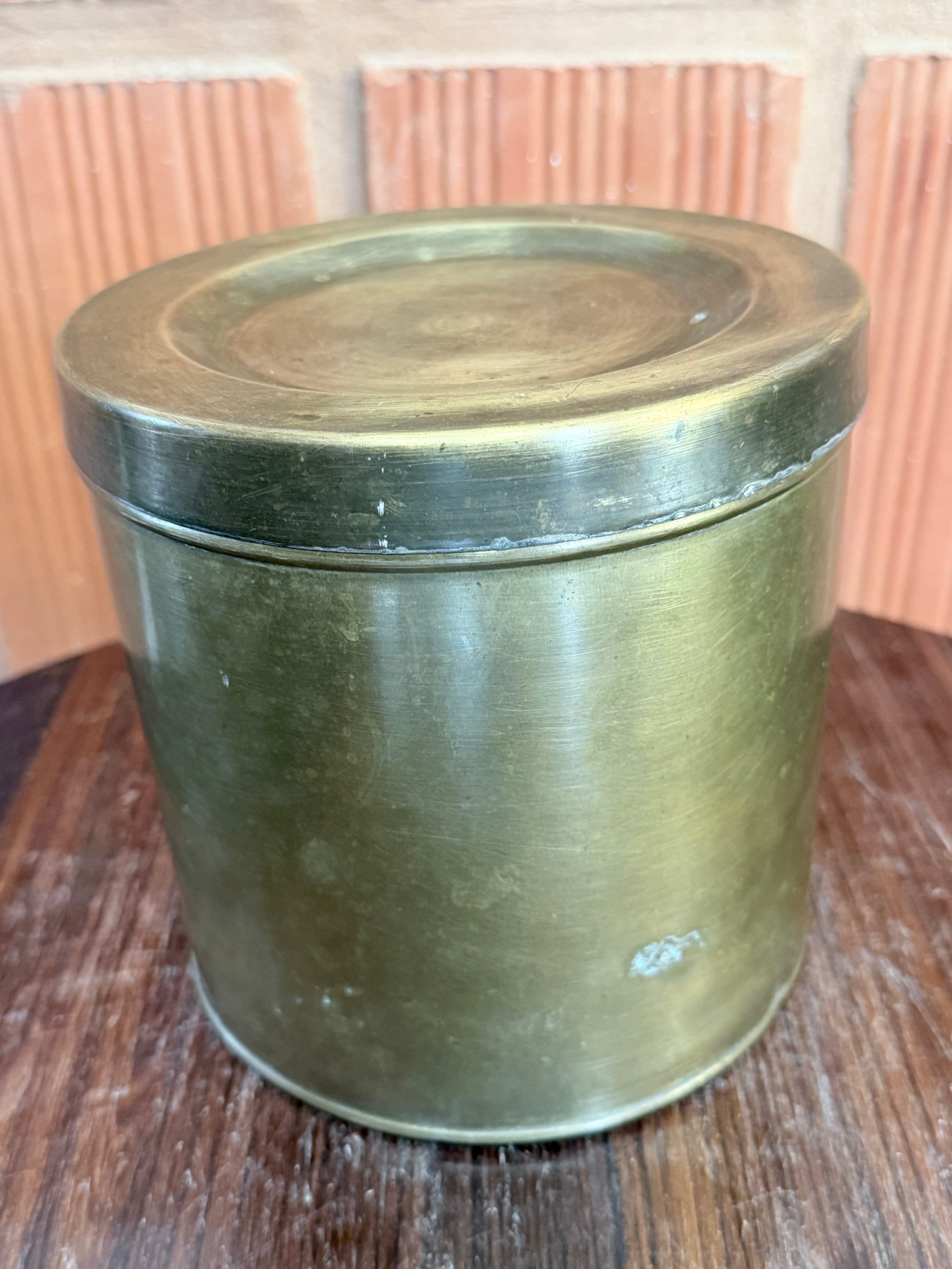 Antique Brass Storage Containers Set | Vintage Indian Kitchen Canisters | Handcrafted Brass Dabba Collection (Set of 5)