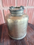 Antique Solid Brass Ghee Storage Container with Lid – Traditional Indian Kitchen Vessel | Vintage Heritage Piece