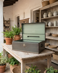 Rare Chettinad Iron Merchant Chest – Hand-Painted Antique Treasury