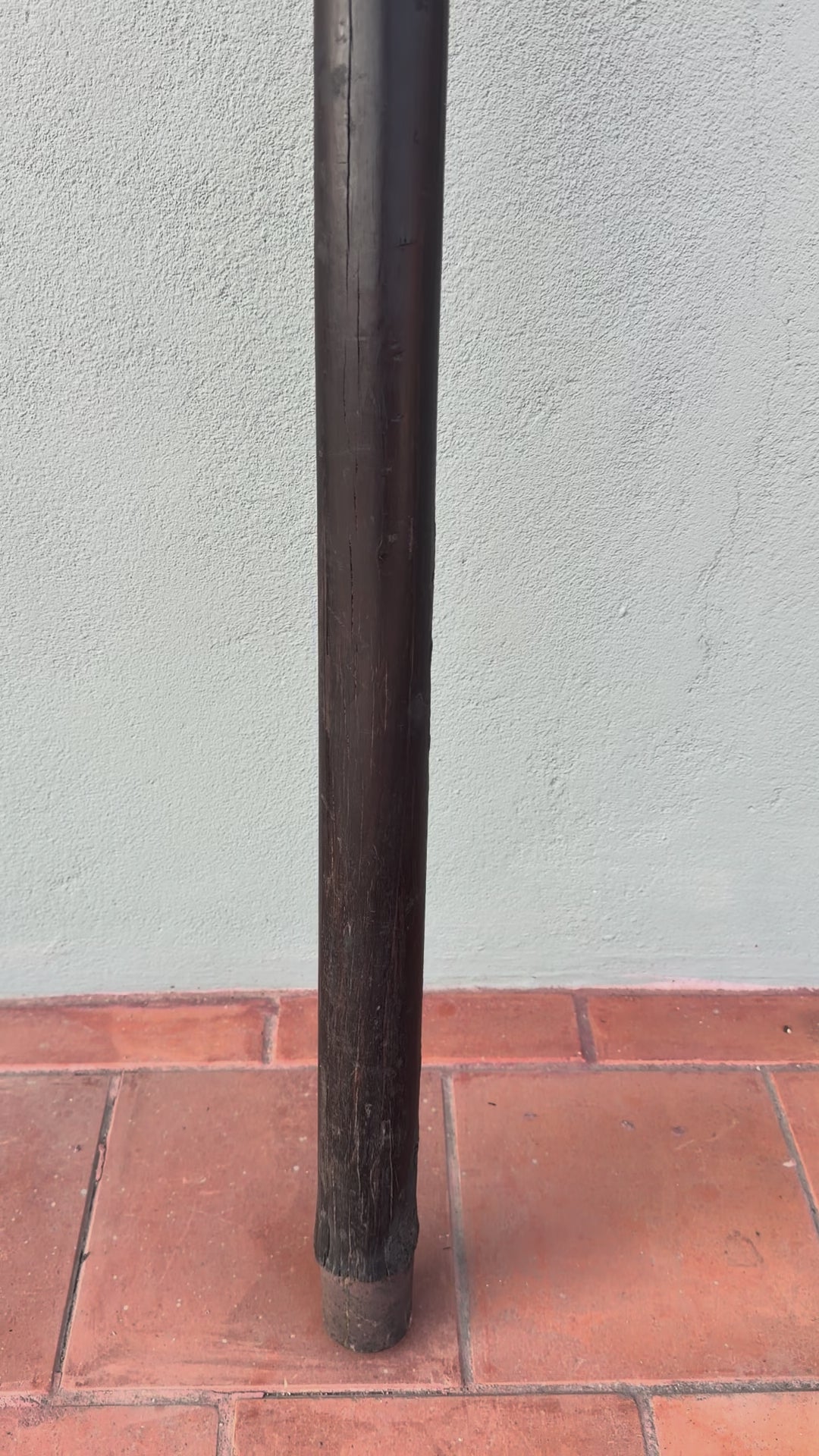 19th–20th Century Chettinad Karungali Pestle (Ulakkai) – Antique Grain Pounder (5’2”)