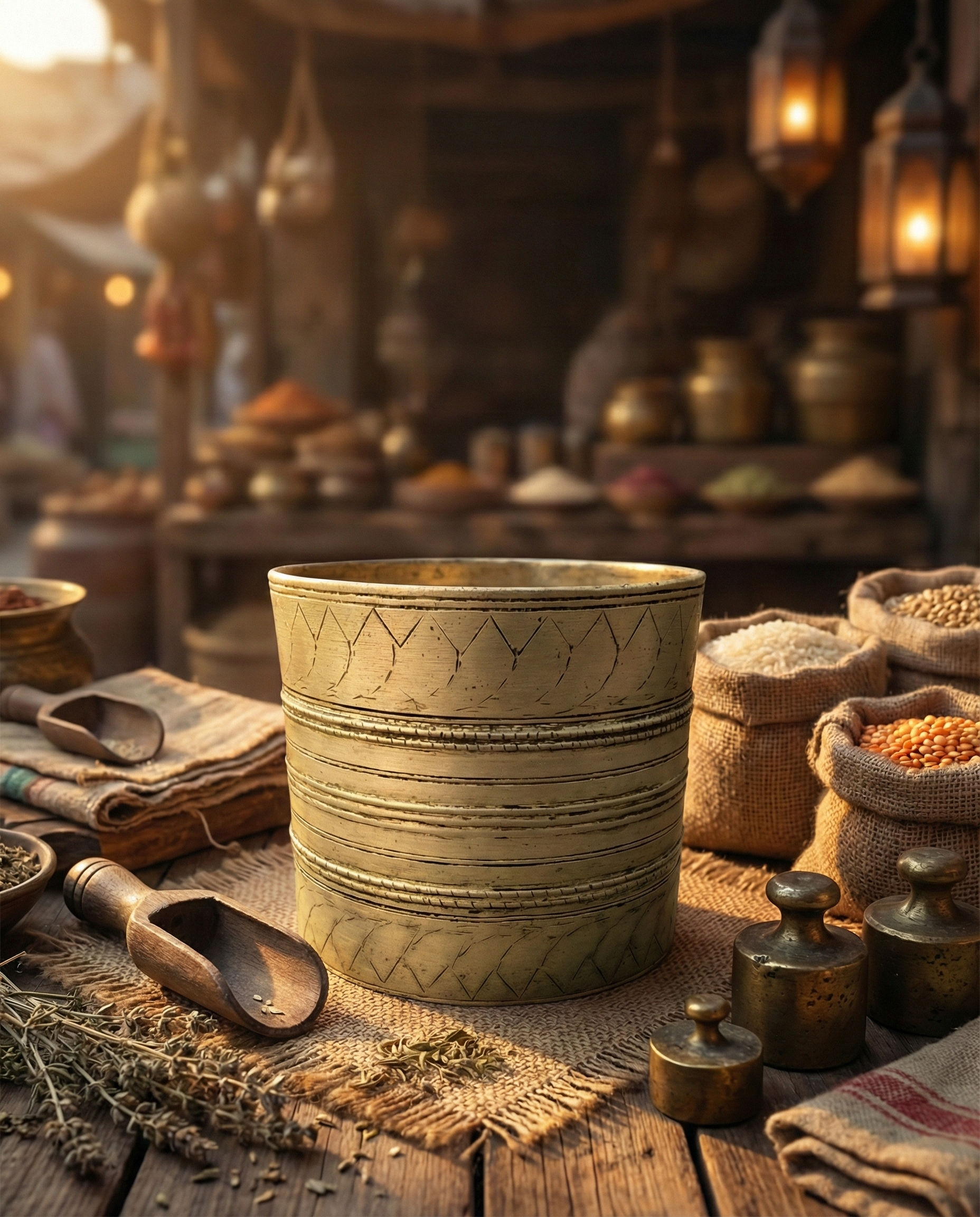 Heritage Brass Grain Measuring Pot – Classic Culinary Collectible